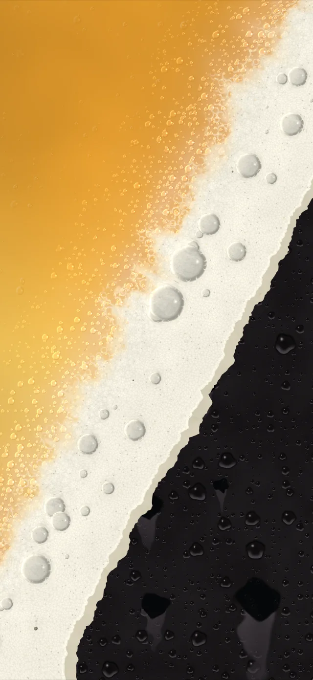 An iPhone tipped back mid-drink: the last of the beer and its foam pool at the rim, leaving droplets on the empty glass.